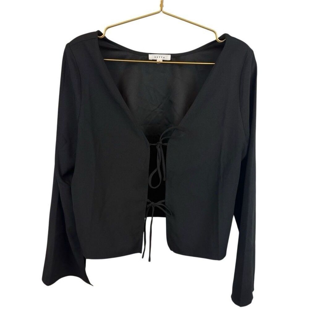 Vetta Black Tie Top Size M 100% Recycled Polyester, Made in USA